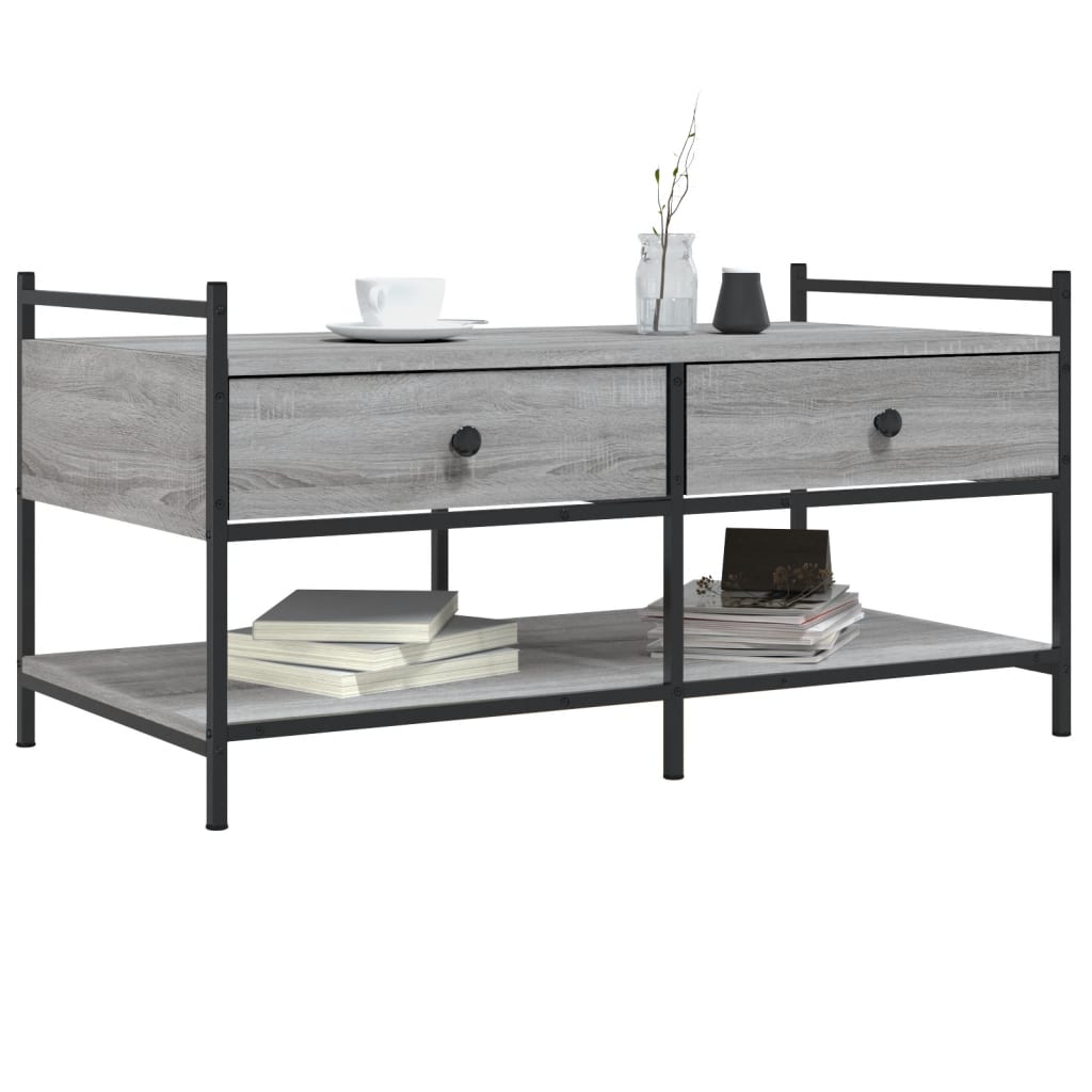 Couchtisch Grau Sonoma 99x50x50 cm Holzwerkstoff - Pazzar.ch
