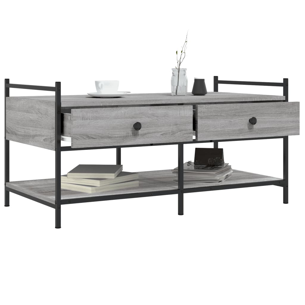 Couchtisch Grau Sonoma 99x50x50 cm Holzwerkstoff - Pazzar.ch