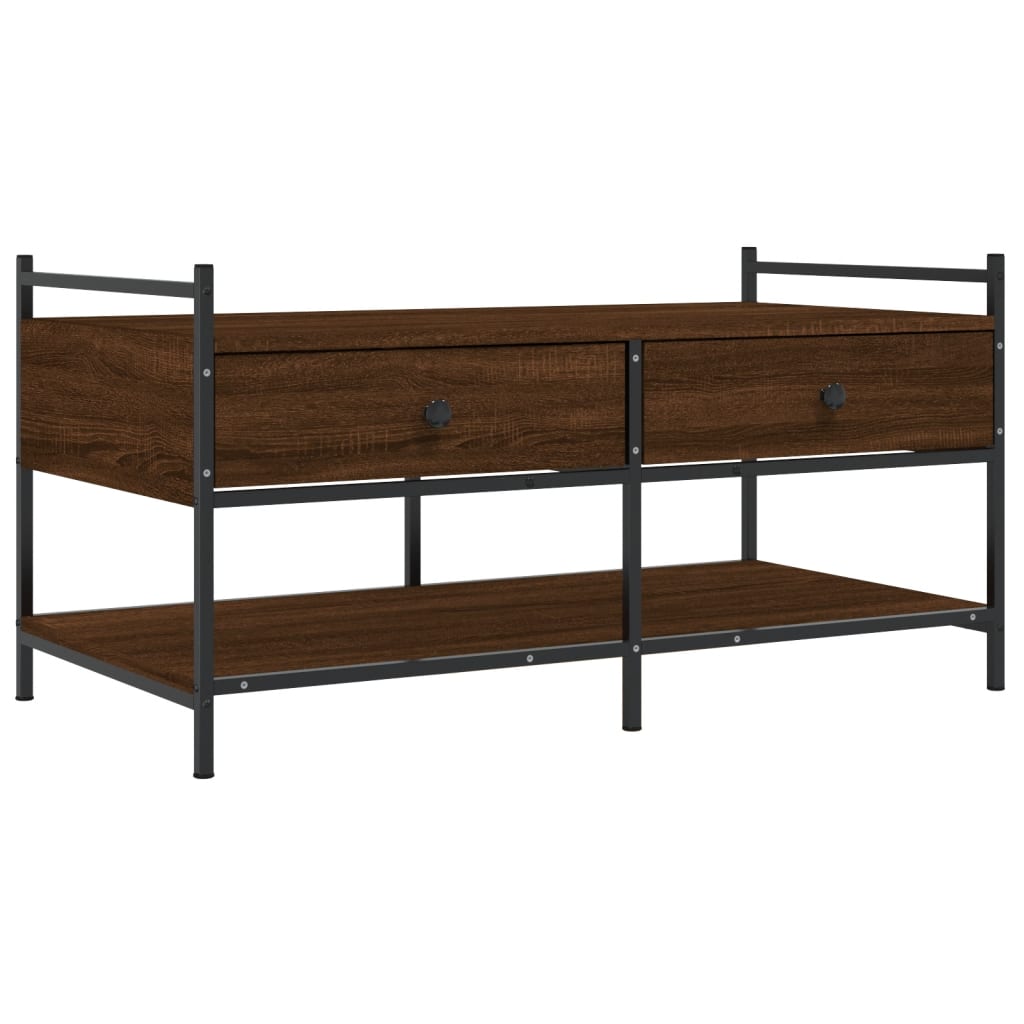 Couchtisch Braun Eichen-Optik 99x50x50 cm Holzwerkstoff - Pazzar.ch