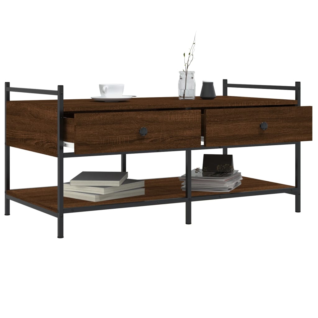 Couchtisch Braun Eichen-Optik 99x50x50 cm Holzwerkstoff - Pazzar.ch