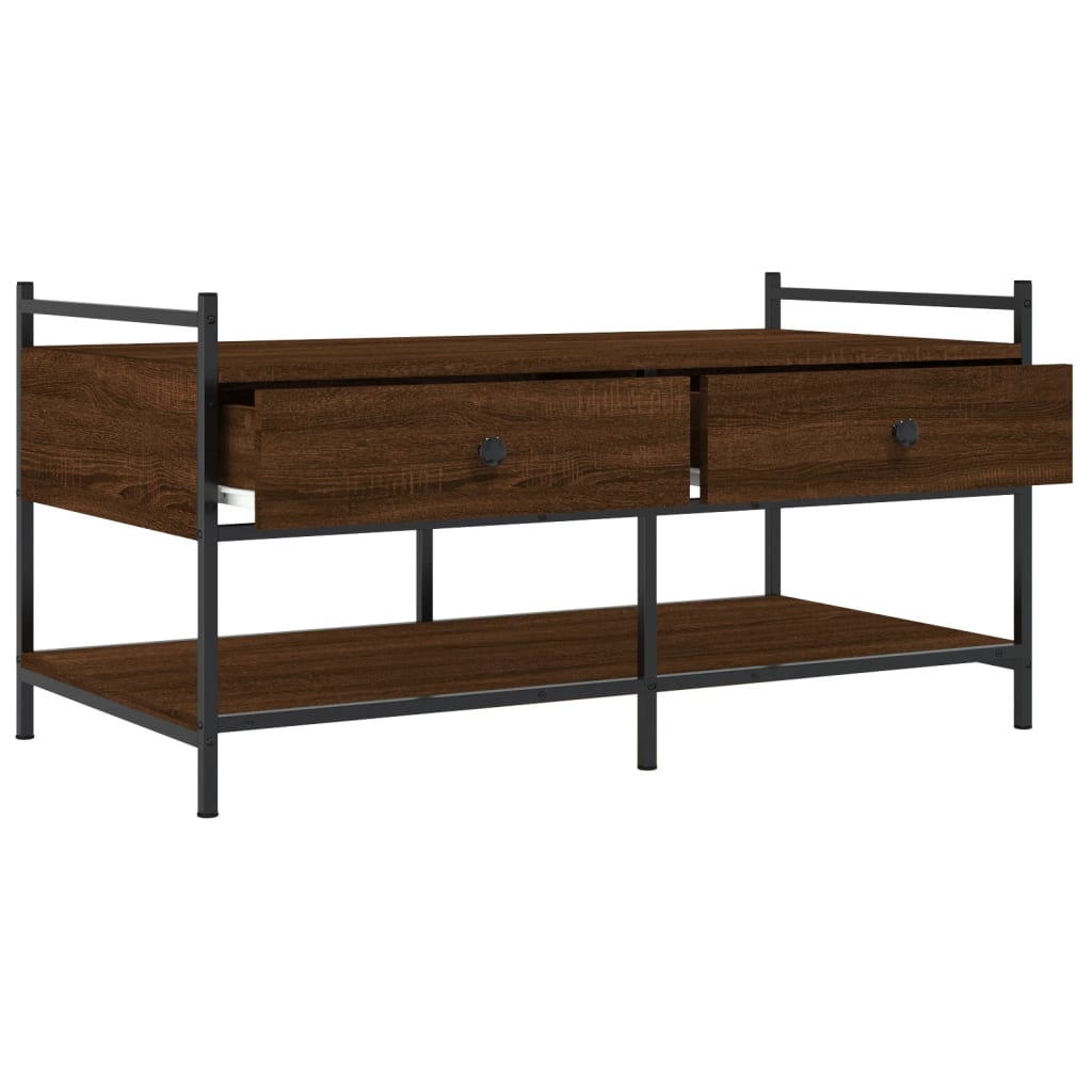 Couchtisch Braun Eichen-Optik 99x50x50 cm Holzwerkstoff - Pazzar.ch