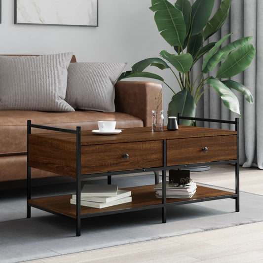 Couchtisch Braun Eichen-Optik 99x50x50 cm Holzwerkstoff - Pazzar.ch