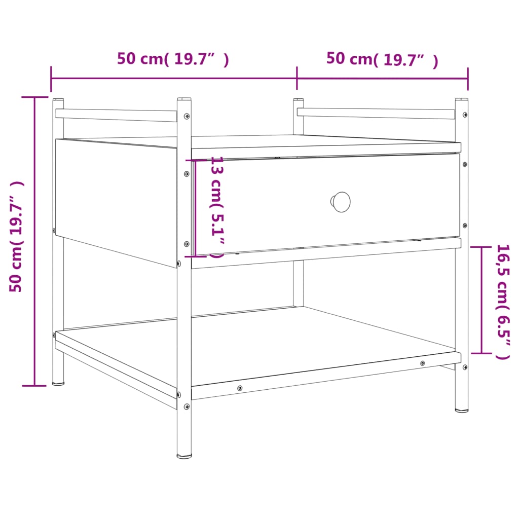 Couchtisch Schwarz 50x50x50 cm Holzwerkstoff - Pazzar.ch