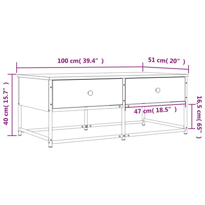 Couchtisch Räuchereiche 100x51x40 cm Holzwerkstoff - Pazzar.ch
