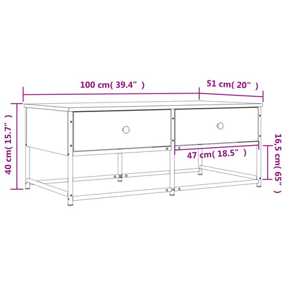 Couchtisch Braun Eichen-Optik 100x51x40 cm Holzwerkstoff - Pazzar.ch