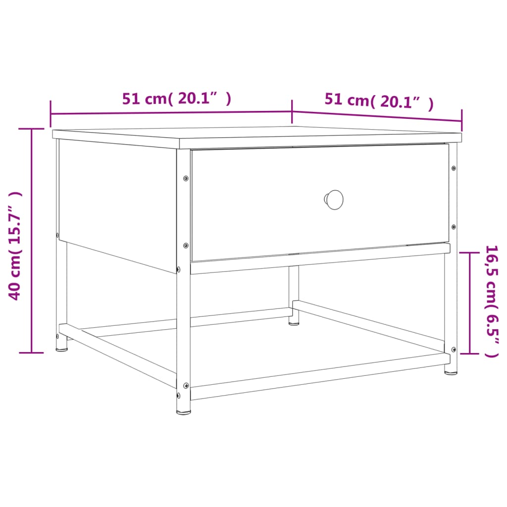 Couchtisch Schwarz 51x51x40 cm Holzwerkstoff - Pazzar.ch