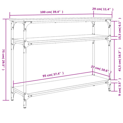 Konsolentisch Räuchereiche 100x29x75 cm Holzwerkstoff - Pazzar.ch