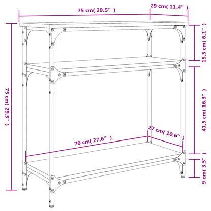 Konsolentisch Räuchereiche 75x29x75 cm Holzwerkstoff - Pazzar.ch