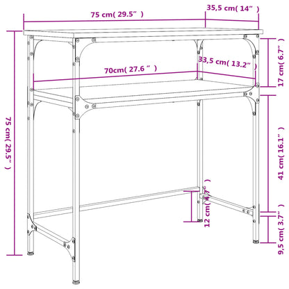 Konsolentisch Braun Eichen-Optik 75x35,5x75 cm Holzwerkstoff - Pazzar.ch