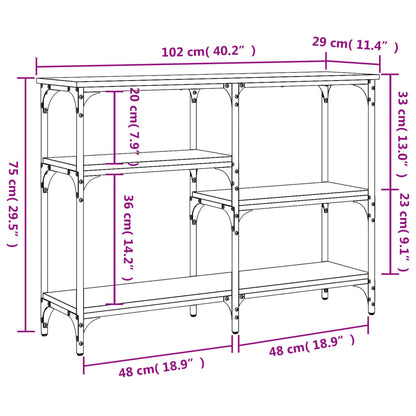 Konsolentisch Grau Sonoma 102x29x75 cm Holzwerkstoff - Pazzar.ch