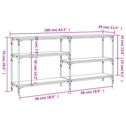 Konsolentisch Braun Eichen-Optik 160x29x75 cm Holzwerkstoff - Pazzar.ch