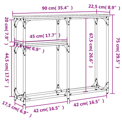 Konsolentisch Braun Eichen-Optik 90x22,5x75 cm Holzwerkstoff - Pazzar.ch