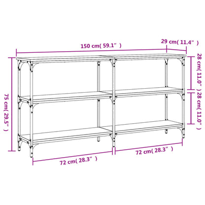 Konsolentisch Grau Sonoma 150x29x75 cm Holzwerkstoff - Pazzar.ch