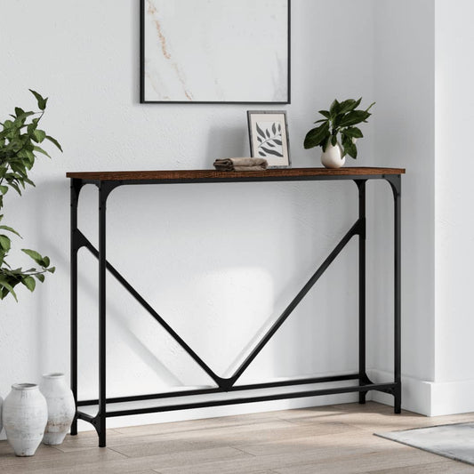 Konsolentisch Braun Eichen-Optik 102x22,5x75 cm Holzwerkstoff - Pazzar.ch