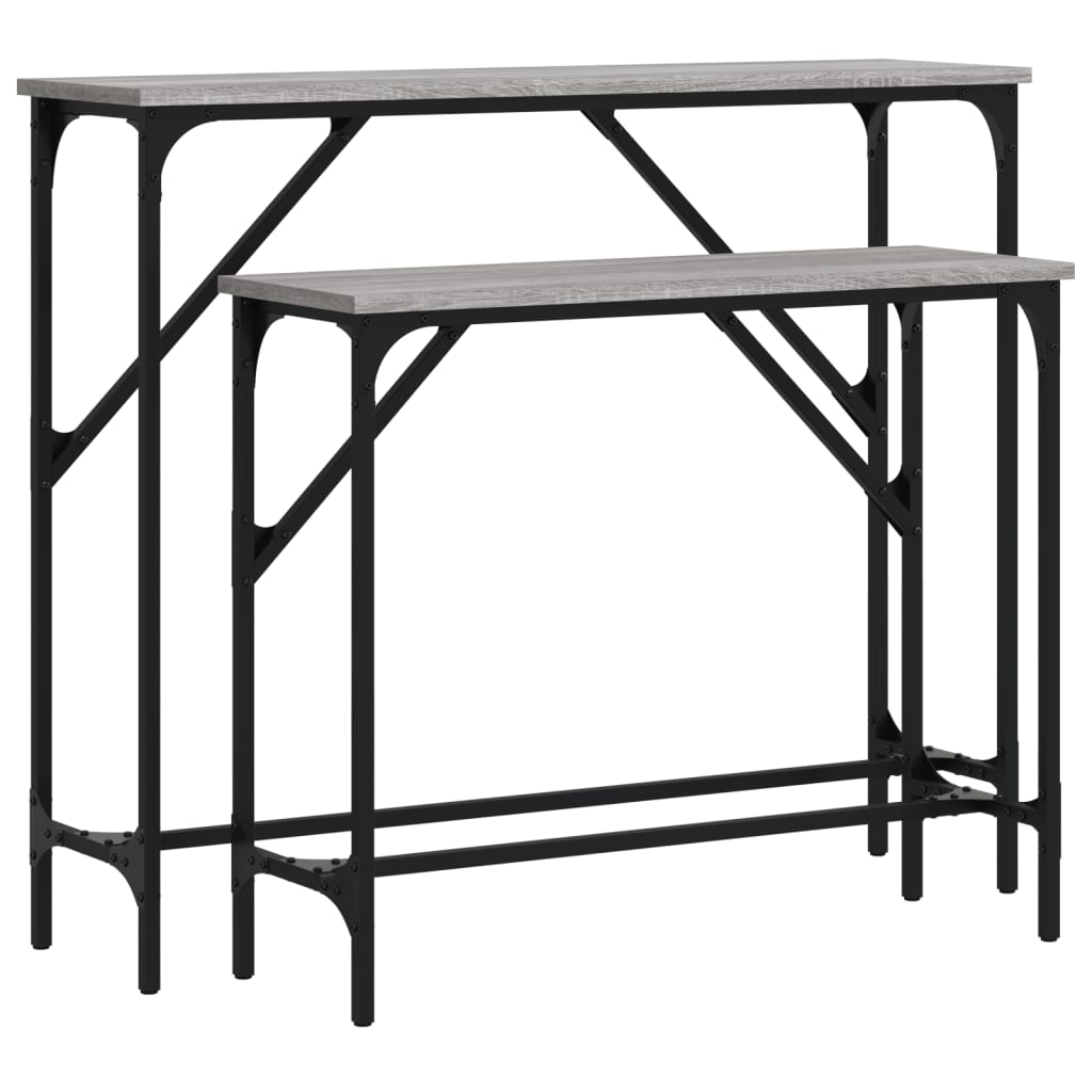 Konsolentische 2 Stk. Grau Sonoma Holzwerkstoff - Pazzar.ch