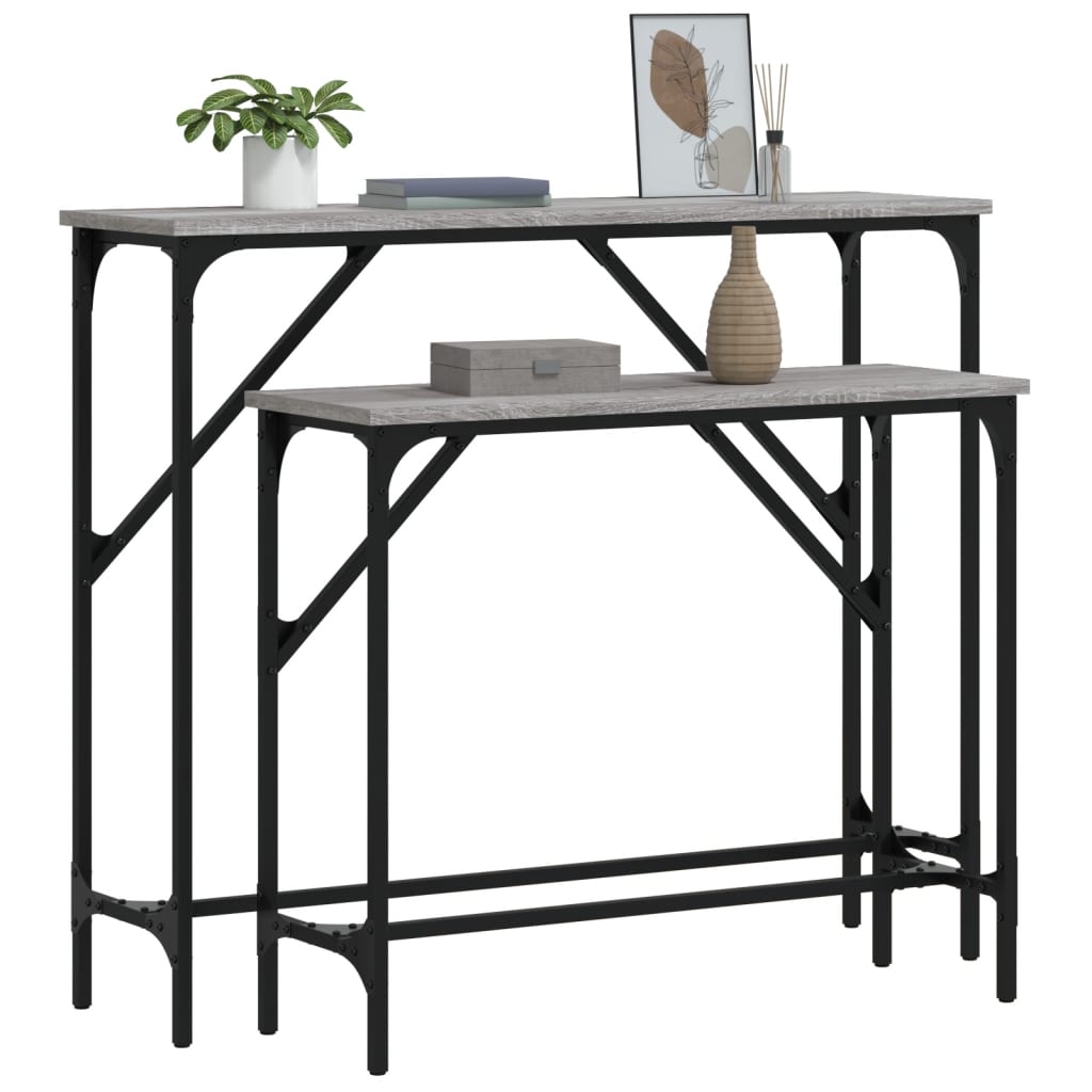 Konsolentische 2 Stk. Grau Sonoma Holzwerkstoff - Pazzar.ch
