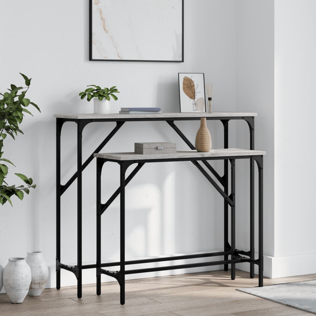 Konsolentische 2 Stk. Grau Sonoma Holzwerkstoff - Pazzar.ch