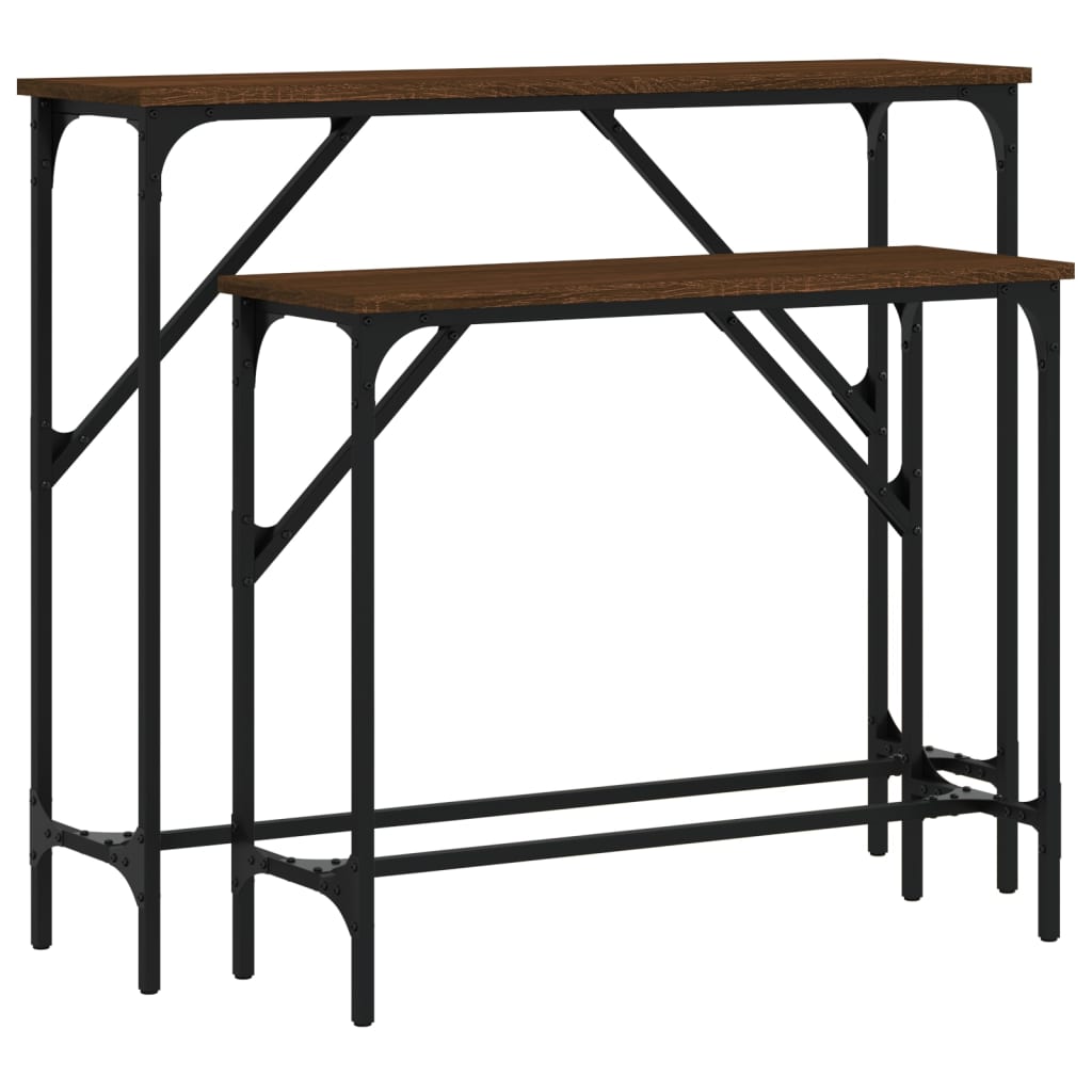 Konsolentische 2 Stk. Braun Eichen-Optik Holzwerkstoff - Pazzar.ch