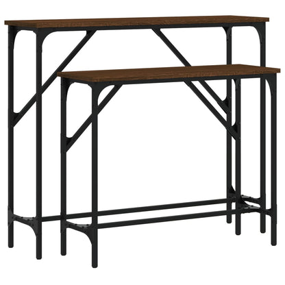Konsolentische 2 Stk. Braun Eichen-Optik Holzwerkstoff - Pazzar.ch