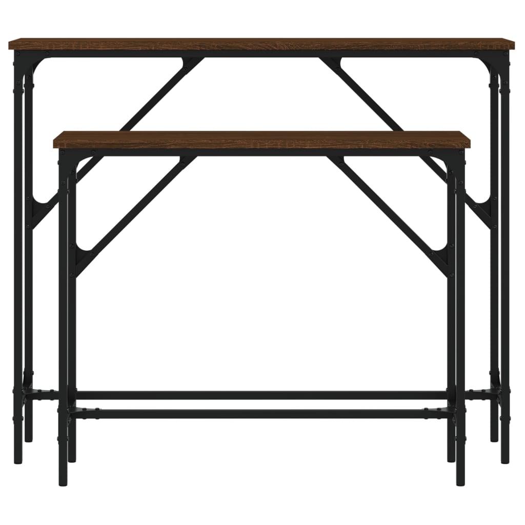 Konsolentische 2 Stk. Braun Eichen-Optik Holzwerkstoff - Pazzar.ch