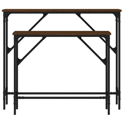 Konsolentische 2 Stk. Braun Eichen-Optik Holzwerkstoff - Pazzar.ch