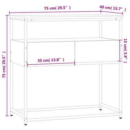 Konsolentisch Braun Eichen-Optik 75x40x75 cm Holzwerkstoff - Pazzar.ch