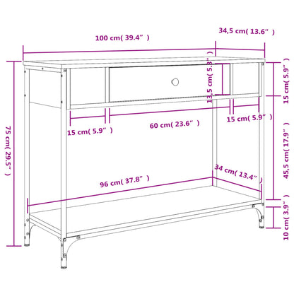 Konsolentisch Räuchereiche 100x34,5x75 cm Holzwerkstoff - Pazzar.ch