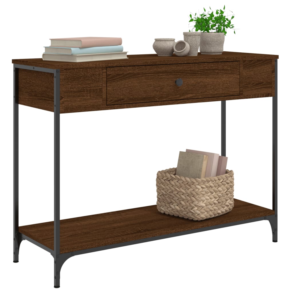 Konsolentisch Braun Eichen-Optik 100x34,5x75 cm Holzwerkstoff - Pazzar.ch