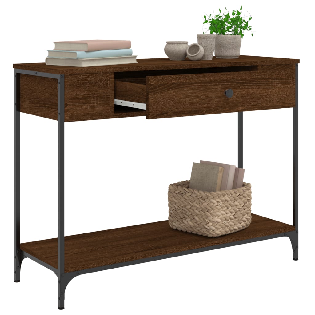 Konsolentisch Braun Eichen-Optik 100x34,5x75 cm Holzwerkstoff - Pazzar.ch