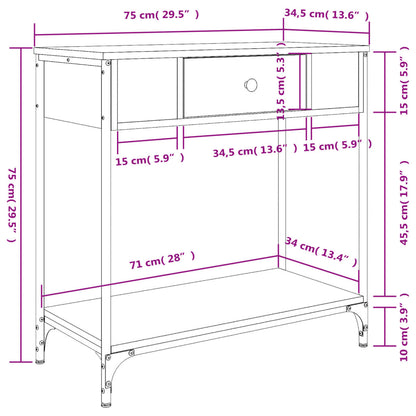 Konsolentisch Braun Eichen-Optik 75x34,5x75 cm Holzwerkstoff - Pazzar.ch