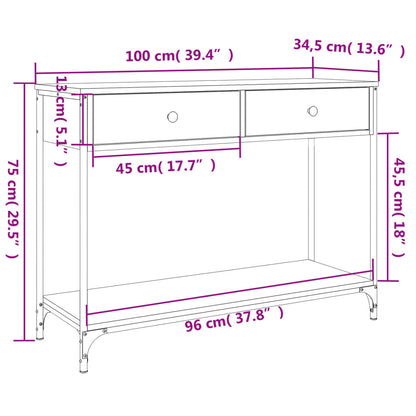 Konsolentisch Räuchereiche 100x34,5x75 cm Holzwerkstoff - Pazzar.ch