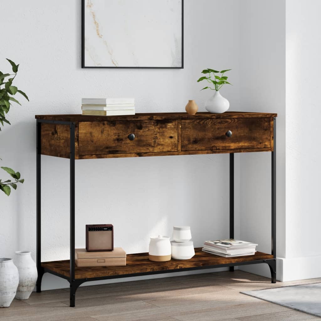 Konsolentisch Räuchereiche 100x34,5x75 cm Holzwerkstoff - Pazzar.ch
