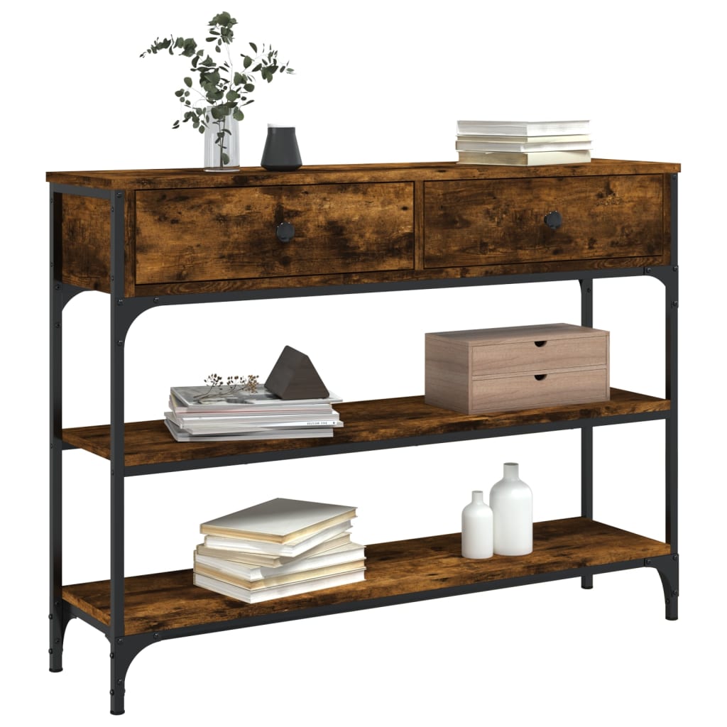 Konsolentisch Räuchereiche 100x25x75 cm Holzwerkstoff - Pazzar.ch