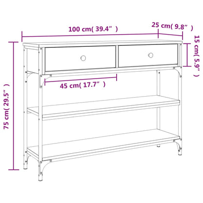 Konsolentisch Räuchereiche 100x25x75 cm Holzwerkstoff - Pazzar.ch
