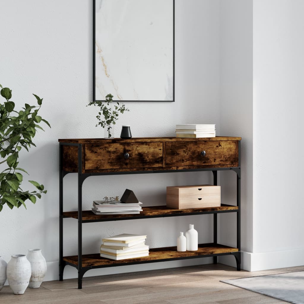 Konsolentisch Räuchereiche 100x25x75 cm Holzwerkstoff - Pazzar.ch