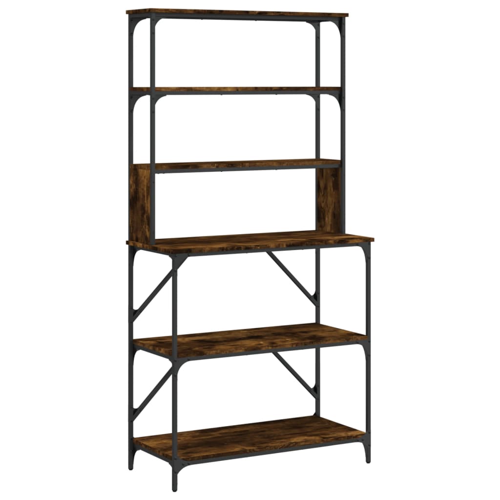 Bäckerregal 6 Fächer Räuchereiche 90x40x180 cm Holzwerkstoff - Pazzar.ch