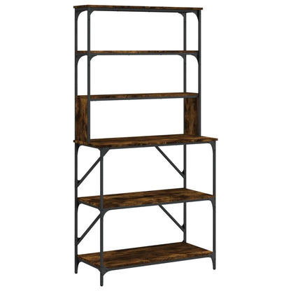Bäckerregal 6 Fächer Räuchereiche 90x40x180 cm Holzwerkstoff - Pazzar.ch