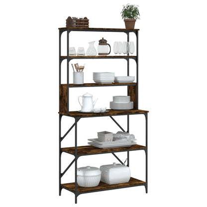 Bäckerregal 6 Fächer Räuchereiche 90x40x180 cm Holzwerkstoff - Pazzar.ch