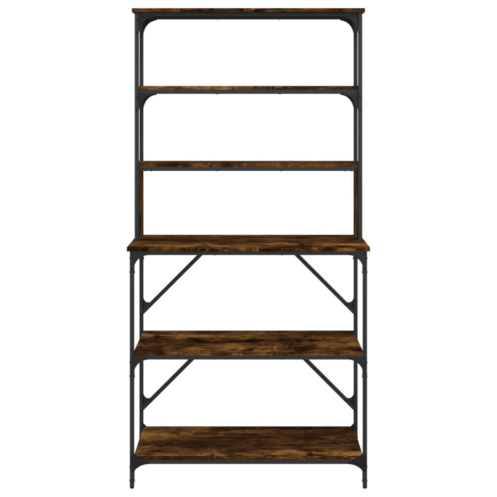 Bäckerregal 6 Fächer Räuchereiche 90x40x180 cm Holzwerkstoff - Pazzar.ch