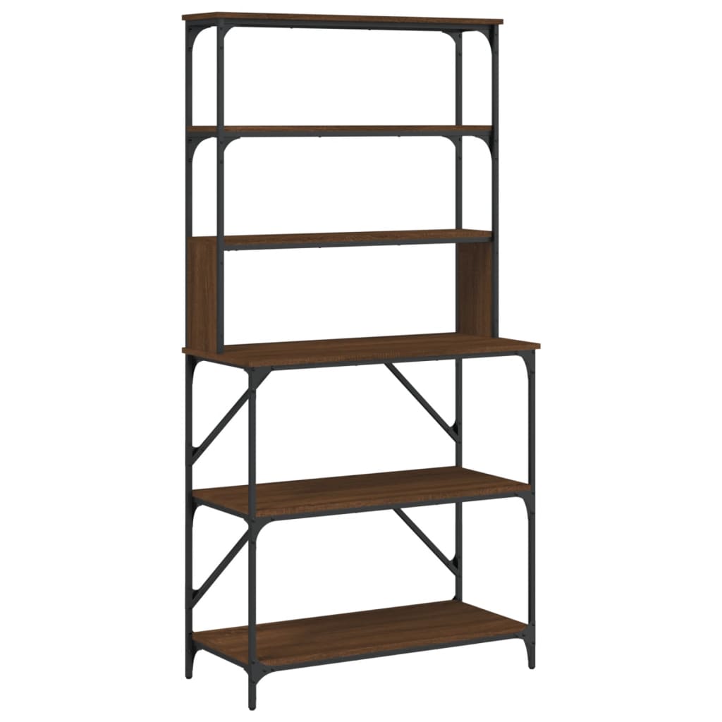 Bäckerregal 6 Fächer Braun Eichen-Optik 90x40x180 cm - Pazzar.ch