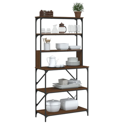 Bäckerregal 6 Fächer Braun Eichen-Optik 90x40x180 cm - Pazzar.ch