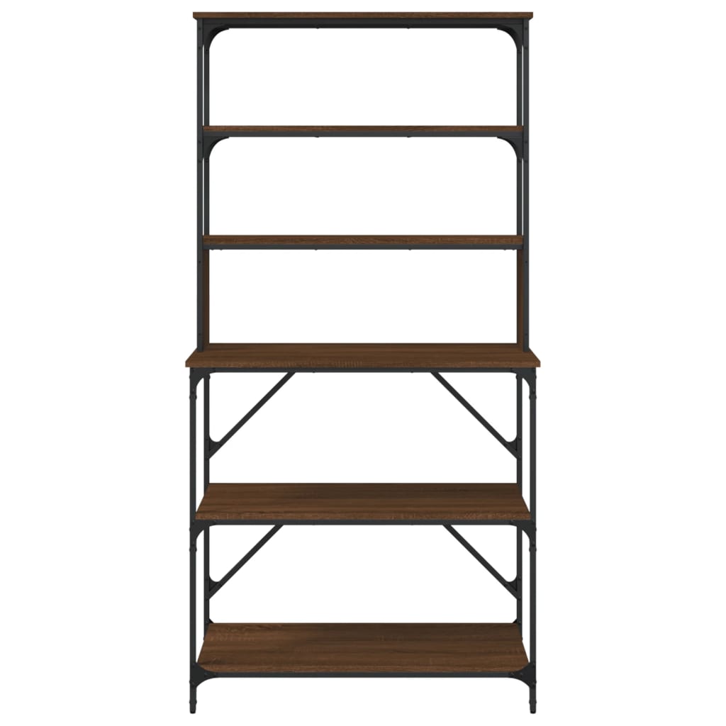 Bäckerregal 6 Fächer Braun Eichen-Optik 90x40x180 cm - Pazzar.ch
