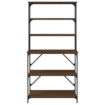 Bäckerregal 6 Fächer Braun Eichen-Optik 90x40x180 cm - Pazzar.ch