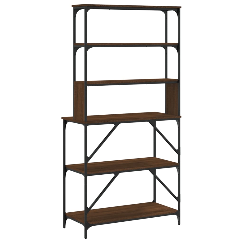Bäckerregal 6 Fächer Braun Eichen-Optik 90x40x180 cm - Pazzar.ch