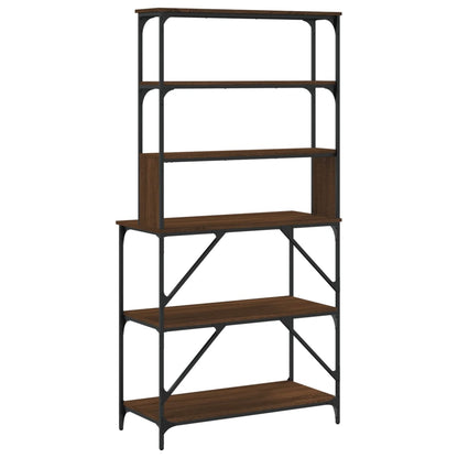Bäckerregal 6 Fächer Braun Eichen-Optik 90x40x180 cm - Pazzar.ch