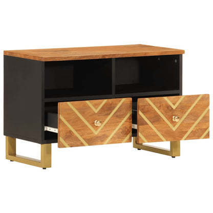 TV-Schrank Braun und Schwarz 70x33,5x46 cm Massivholz Mango - Pazzar.ch