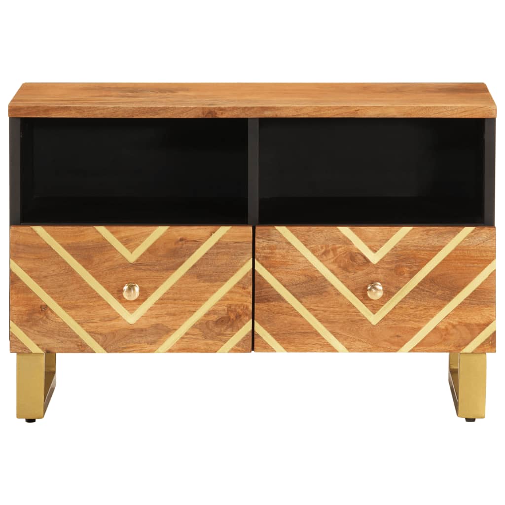 TV-Schrank Braun und Schwarz 70x33,5x46 cm Massivholz Mango - Pazzar.ch