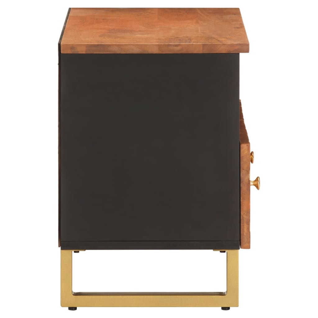 TV-Schrank Braun und Schwarz 70x33,5x46 cm Massivholz Mango - Pazzar.ch