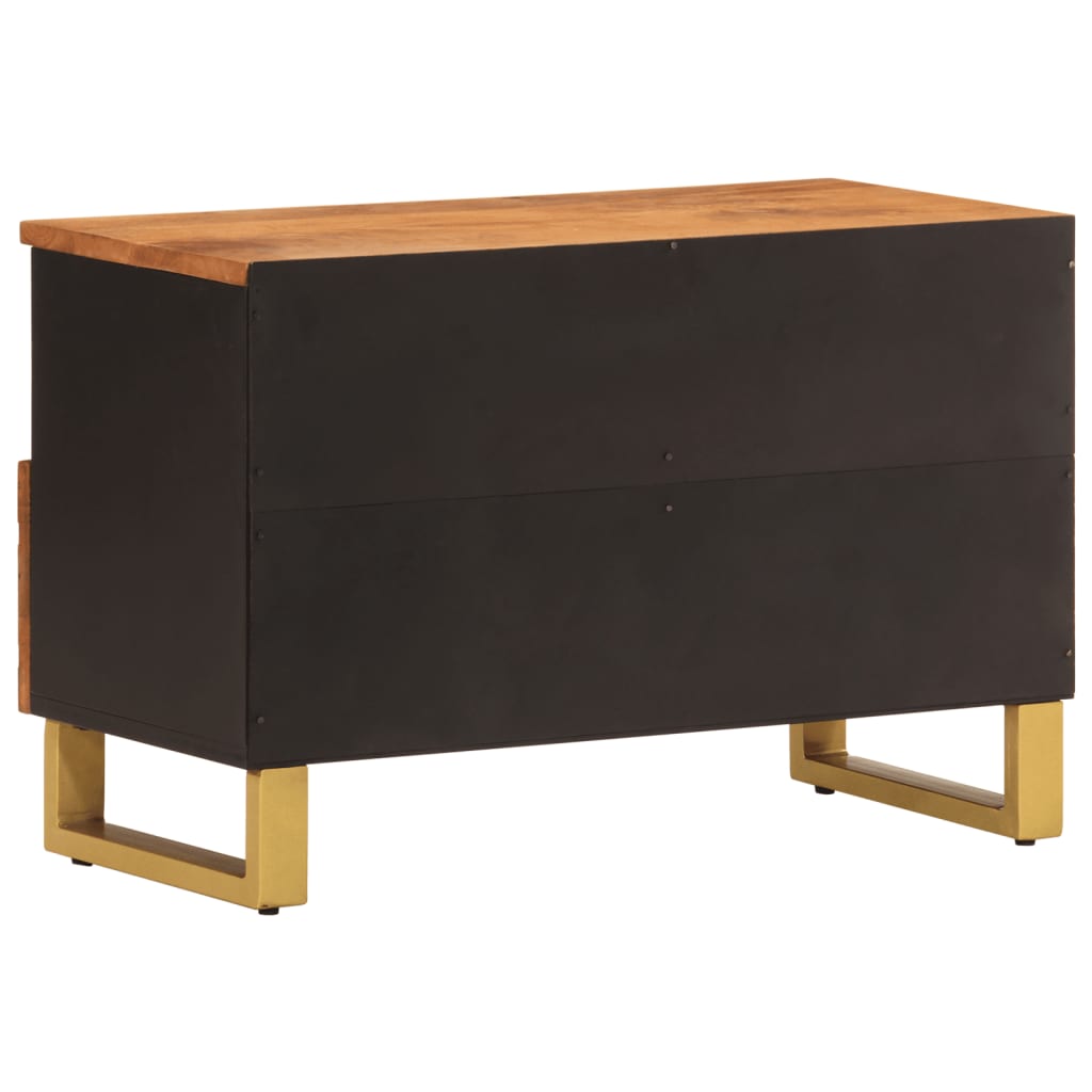 TV-Schrank Braun und Schwarz 70x33,5x46 cm Massivholz Mango - Pazzar.ch