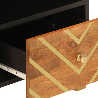 TV-Schrank Braun und Schwarz 70x33,5x46 cm Massivholz Mango - Pazzar.ch